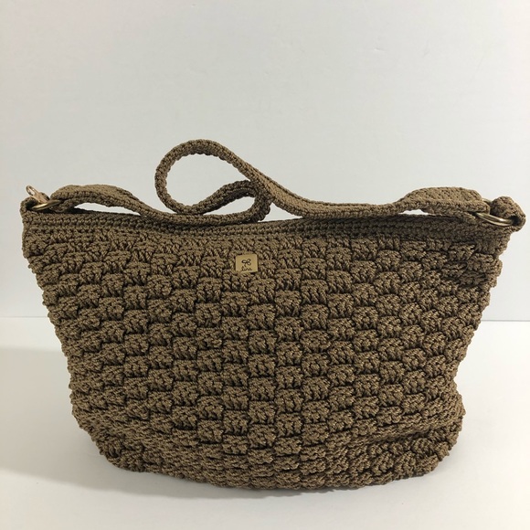 Lina Shoulder Bag Womens Knitted Crochet One Strap Gold Tone Hardware - Picture 4 of 12